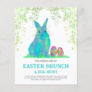 Easter Egg Hunt Brunch Colourful Bunny Budget Flyer
