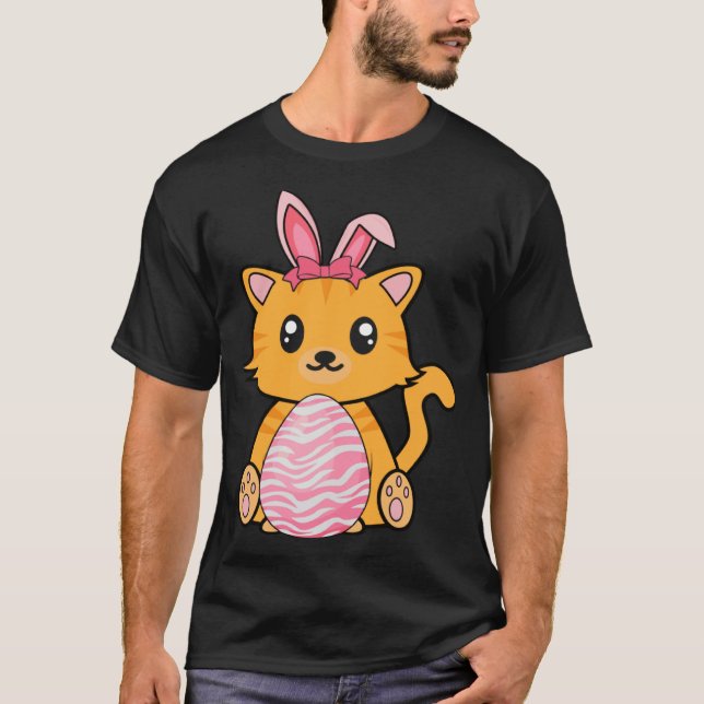 Easter Egg Hunt Bunny Ear Cat Easter Day 2023 T-Shirt (Front)