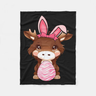 Easter Egg Hunt Bunny Ear Illustration Fleece Blanket
