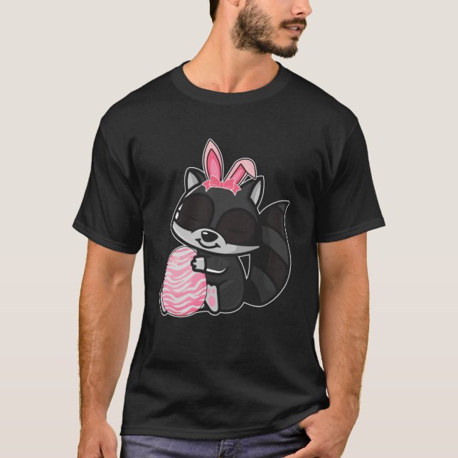 Easter Egg Hunt Bunny Ear Racoon Easter Day 2023 T-Shirt (Front)