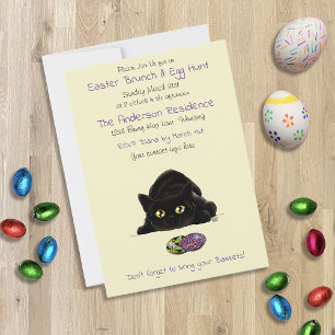 Easter Egg Hunt Cat Funny Invitation