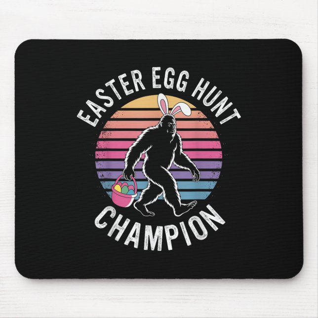 Easter Egg Hunt Champion Funny Bigfoot Bunny Eggs  Mouse Mat (Front)