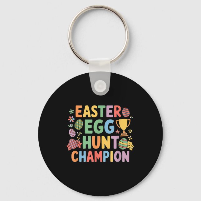 Easter Egg Hunt Champion Funny Easter Bunny  Key Ring (Front)