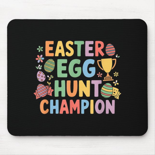 Easter Egg Hunt Champion Funny Easter Bunny  Mouse Mat (Front)