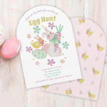 Easter Egg Hunt Chick Bunny Flowers Cute Spring 