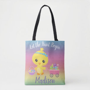 Easter Egg Hunt Chick Child's Personalised Tote Bag