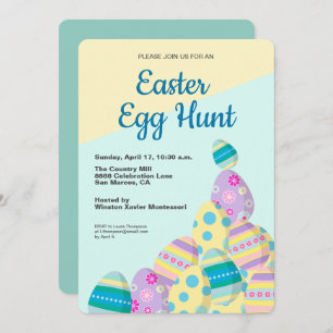 Easter Egg Hunt Colourful Eggs Hosted Event Invitation