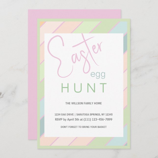 Easter Egg Hunt Creamy Ice Cream Party Invitation (Front/Back)