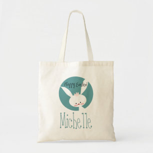 Easter Egg Hunt Custom Name Bunny Tote Bag
