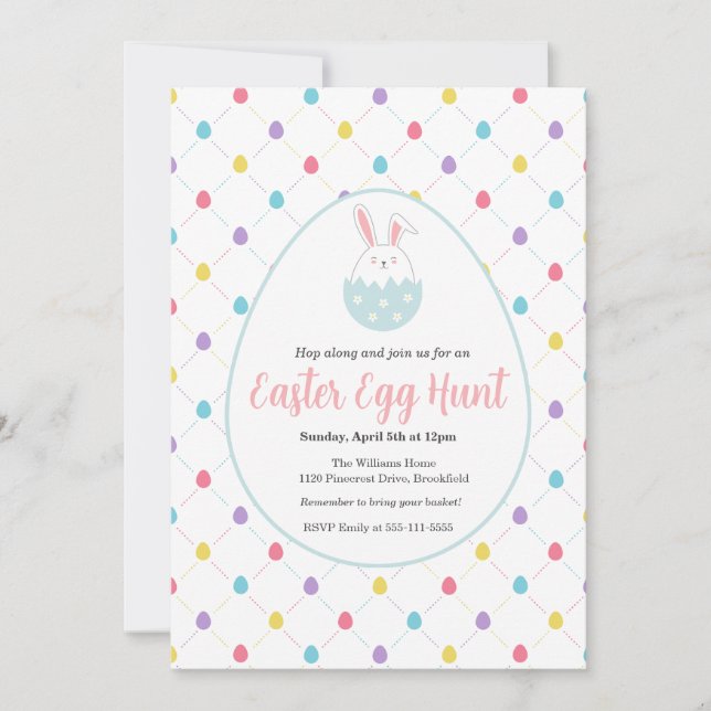 Easter Egg Hunt Customizable Invitation (Front)