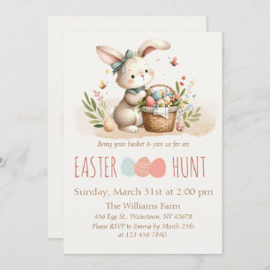 Easter Egg Hunt Cute Bunny Invitation