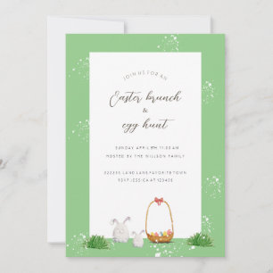 Easter Egg Hunt Easter Brunch Watercolor Art Holiday Card