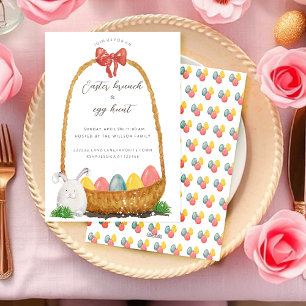 Easter Egg Hunt Easter Brunch Watercolor Art Holiday Card
