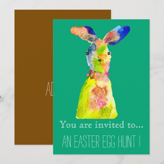 Easter Egg Hunt Easter party bunny Invitation (Front/Back)