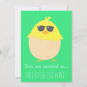 Easter Egg Hunt Easter party cool chick Invitation
