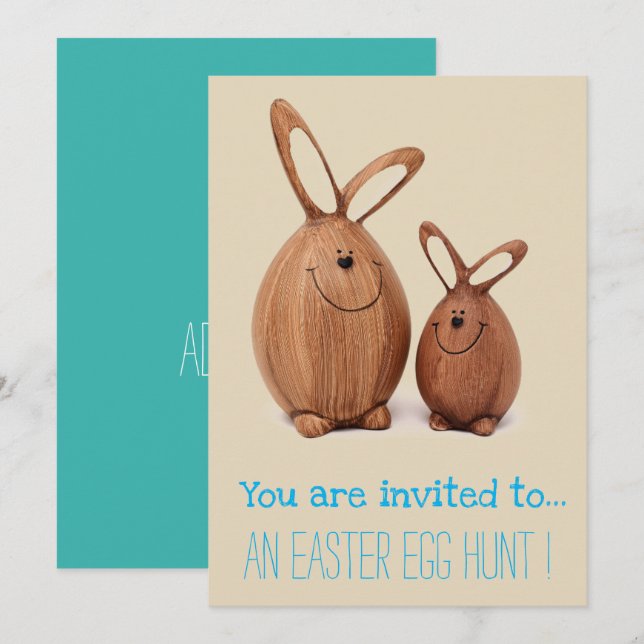Easter Egg Hunt Easter party cute bunnies Invitation (Front/Back)