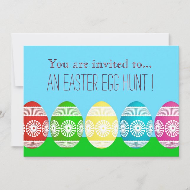 Easter Egg Hunt Easter party cute Easter eggs Invitation (Front)