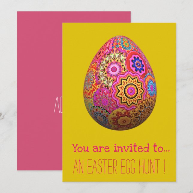 Easter Egg Hunt Easter party girly easter egg Invitation (Front/Back)