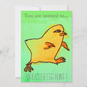 Easter Egg Hunt Easter party yellow chick Invitation
