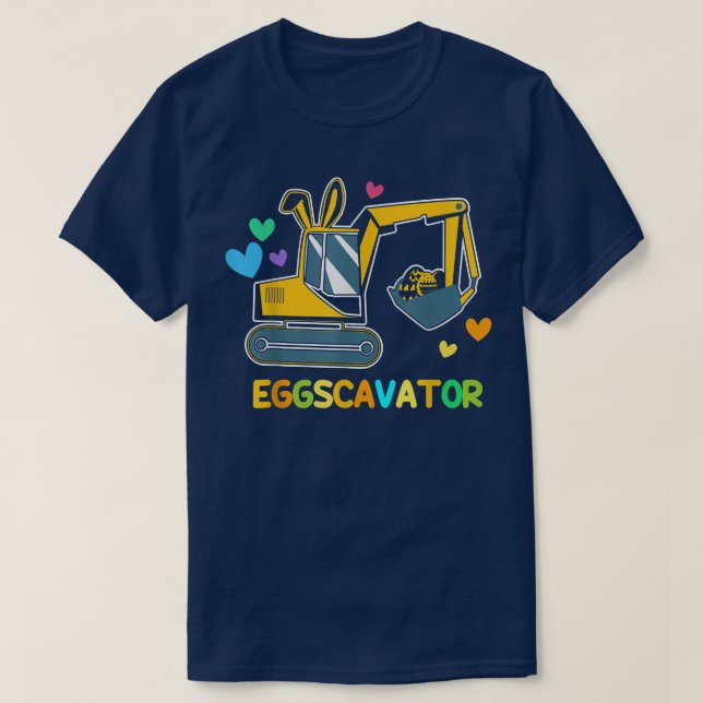 Easter Egg Hunt Eggscavator Cute Bunny Eared Ecava T-Shirt (Design Front)