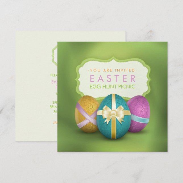 Easter Egg Hunt Family Picnic Invitation (Front/Back)