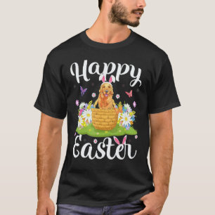 Easter Egg Hunt Floral Golden Retriever Dog Easter T-Shirt