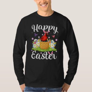 Easter Egg Hunt Floral Northern Cardinal Bird East T-Shirt
