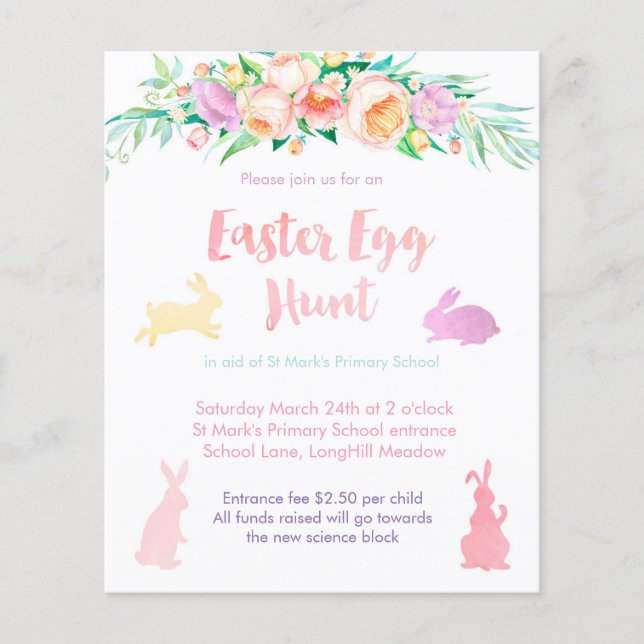 Easter Egg hunt flyers for charity event (Front)