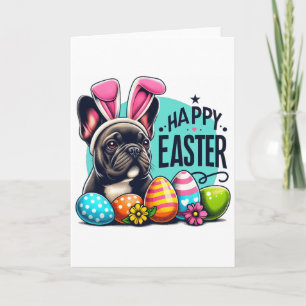Easter Egg Hunt French Bulldog - Spring Celebratio Card