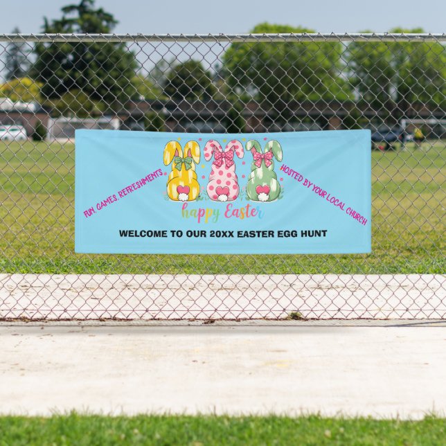 Easter Egg Hunt Fun Colourful Banner (Insitu)