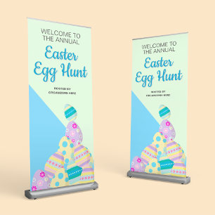  Easter Egg Hunt Fun Colourful Custom Retractable Banner
