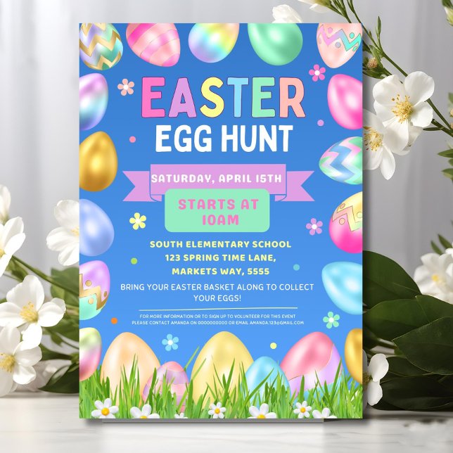 Easter Egg Hunt Fundraiser Flyer Editable Template (Creator Uploaded)