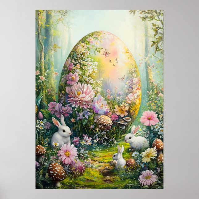 Easter Egg Hunt in Fantasy Forest Poster (Front)