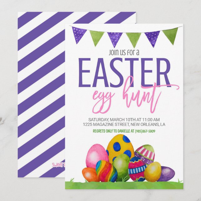 Easter Egg Hunt Invitation (Front/Back)