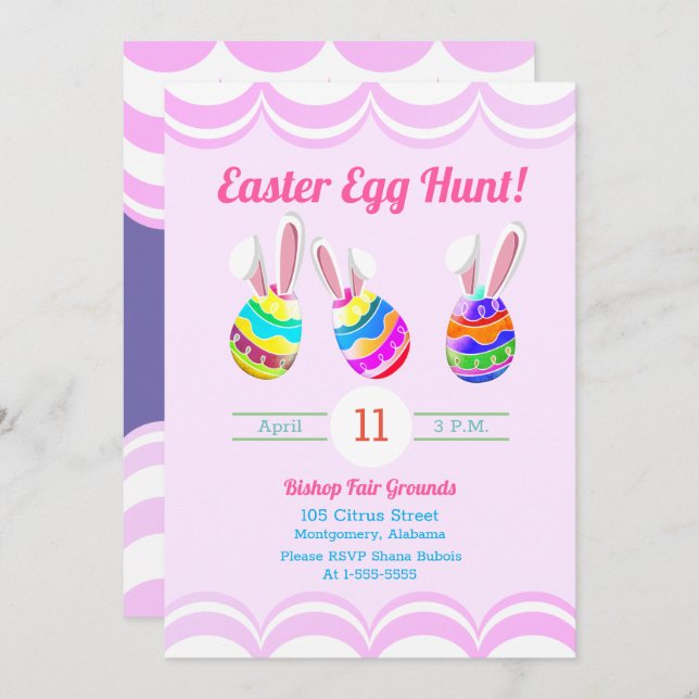 Easter Egg Hunt Invitation (Front/Back)