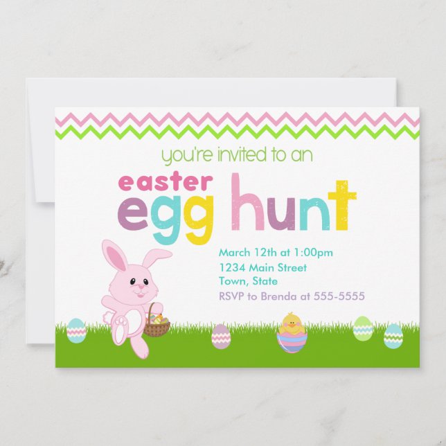 Easter Egg Hunt Invitation Card 5x7 (Front)