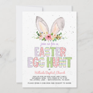Easter Egg hunt invitation,  Church easter egg Invitation