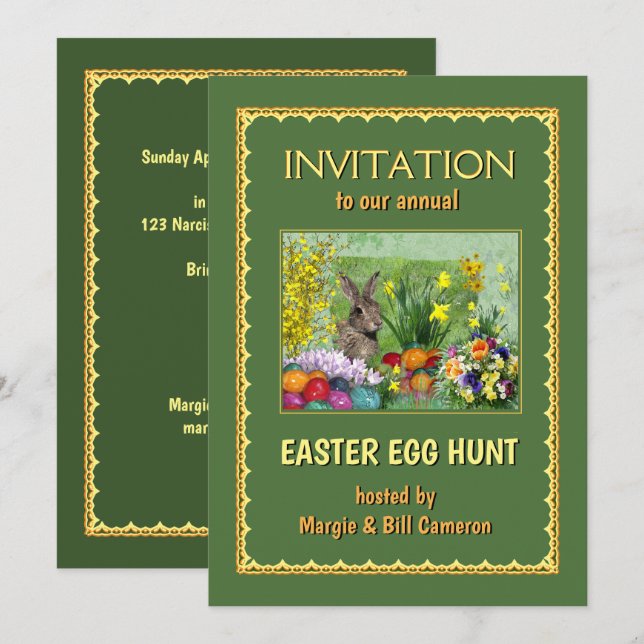 Easter Egg Hunt Invitation (customisable) (Front/Back)
