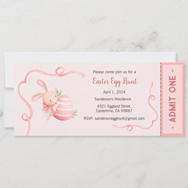 Easter Egg Hunt Invitation, Easter Party  Invitation (Front)