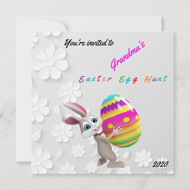 Easter Egg Hunt Invitation Flat Holiday Card (Front)