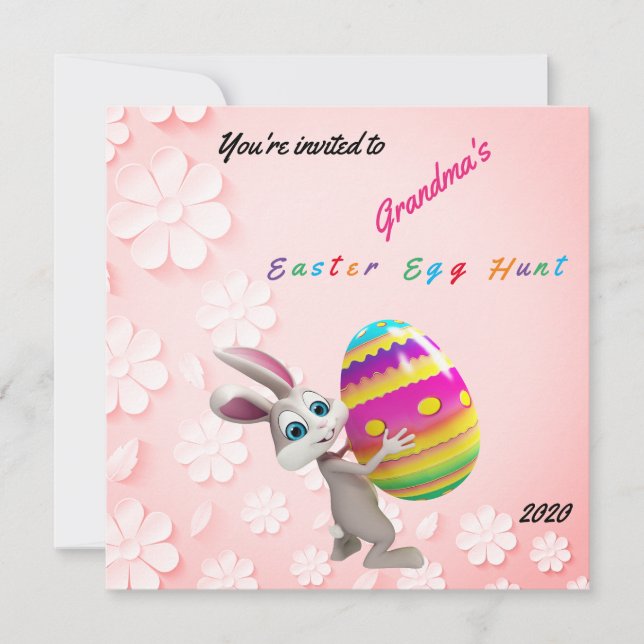 Easter Egg Hunt Invitation Flat Holiday Card (Front)