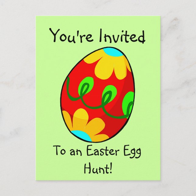 Easter Egg Hunt Invitation Postcard (Front)
