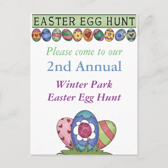 Easter Egg Hunt Invitation Postcard (Front)