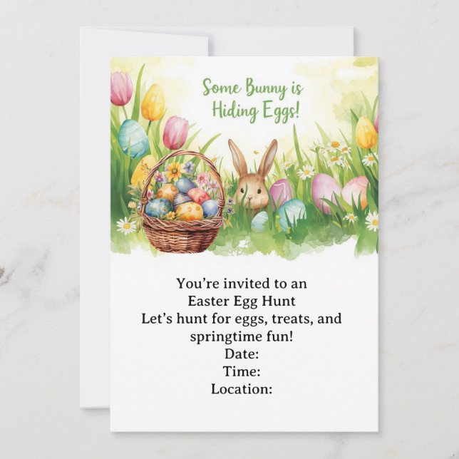 Easter Egg Hunt Invitation – Spring Easter Party (Front)
