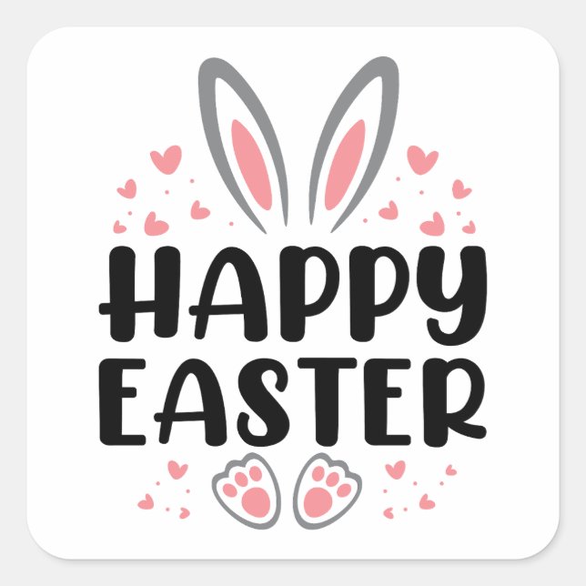 Easter Egg Hunt - Jesus Square Sticker (Front)