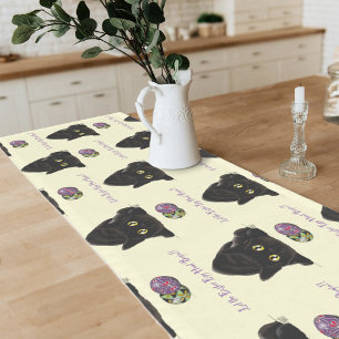 Easter Egg Hunt Kitty Short Table Runner