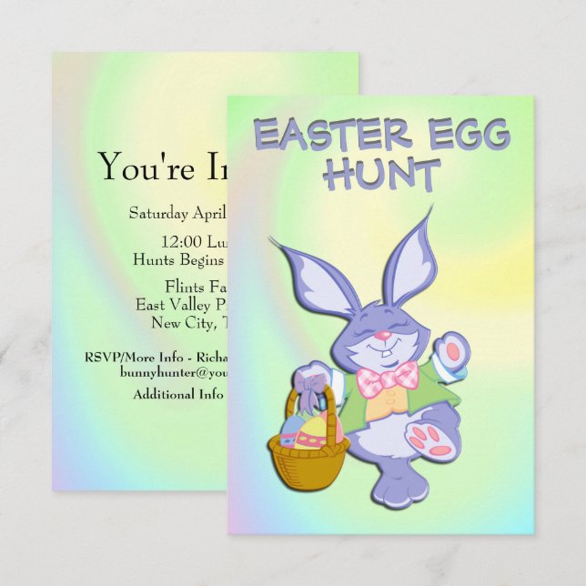 Easter Egg Hunt Party Invitation (Front/Back)