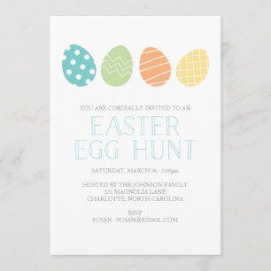 Easter Egg Hunt Party Invitation Blue