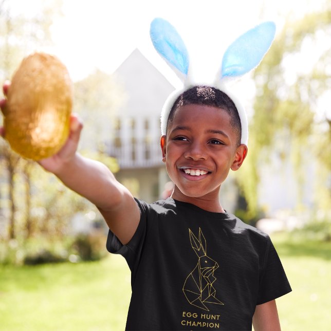 Easter Egg Hunt Personalised Black Bunny T-Shirt (Creator Uploaded)