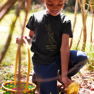 Easter Egg Hunt Personalised Black Bunny T-Shirt